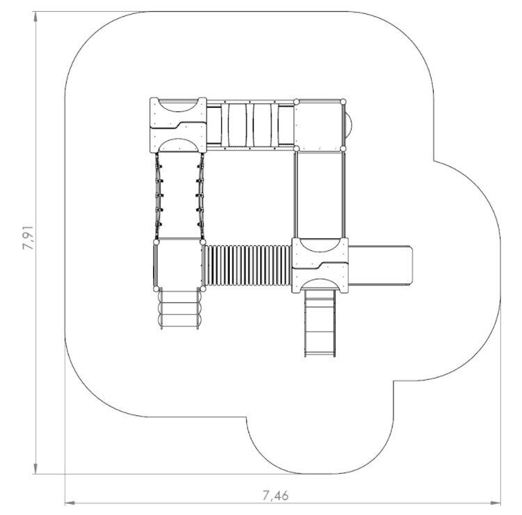 Jeu multi tours tous petits pour aire de jeux - Conforme EN1176 - Référence BT11580 - Structure en acier inoxydable et plastiques PEHD_1