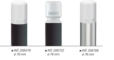 Potelet haute visibilité peint sur zinc - Tube acier Ø60, 76, 102 et 114 mm - Cinq pommeaux au choix - Fixation par scellement direct_1