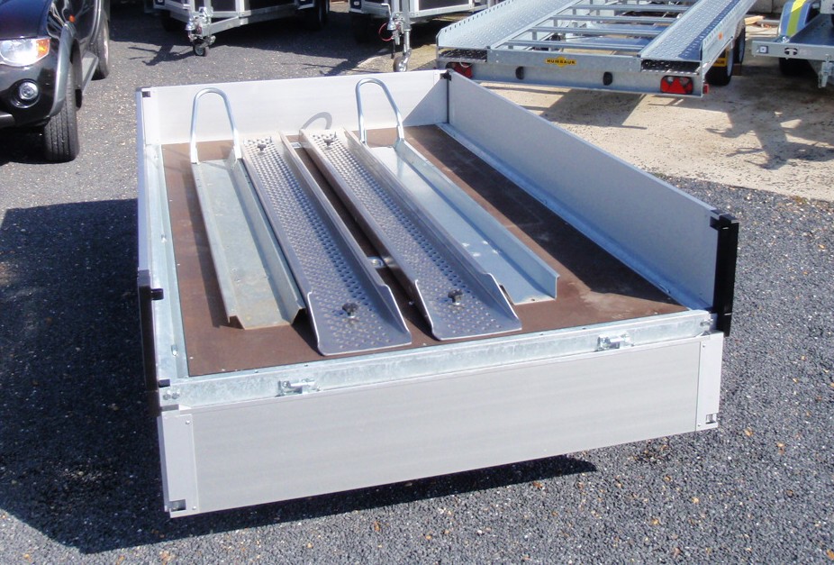 Remorque plateau 2 motos Humbaur 1420 - structure modulaire acier galvanisé - PTAC 1300 kg_1