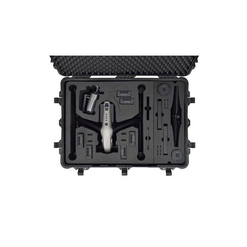 Valise rigide double à roulettes pour drone DJI Inspire 2 - Hexadrone HPRC 2780W - compartiments multiples et IP67_1
