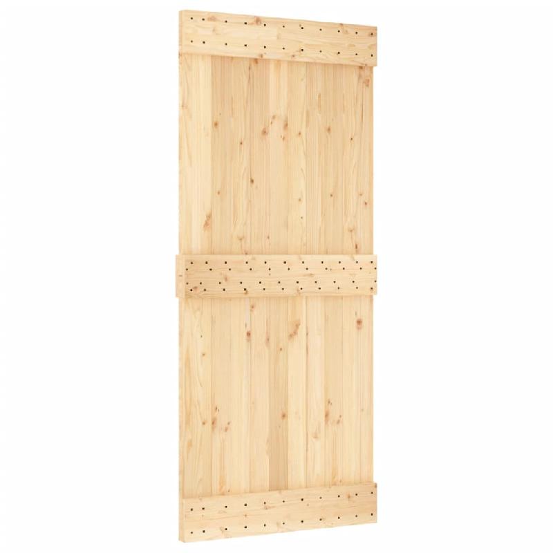 Vidaxl porte coulissante et kit de quincaillerie 90x210 cm pin massif 3203049_1
