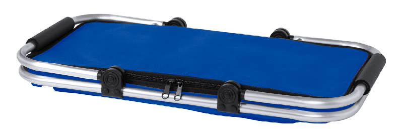 Glacière pique-nique - panier pliable en aluminium avec poignées rembourrées - polyester 600D - couleur bleue_1