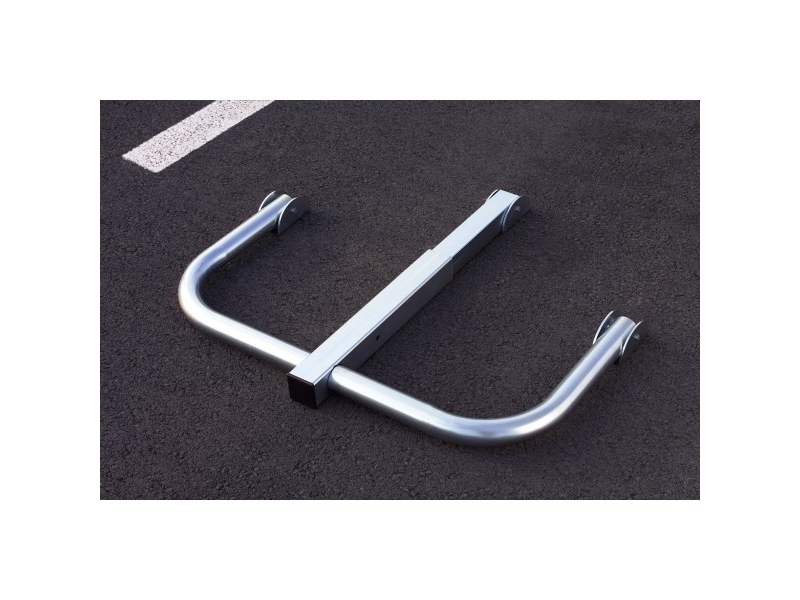 Barrière rabattable de parking ECO - Mottez - acier galvanisé Ø50 mm - verrouillage automatique - garantie 2 ans_1