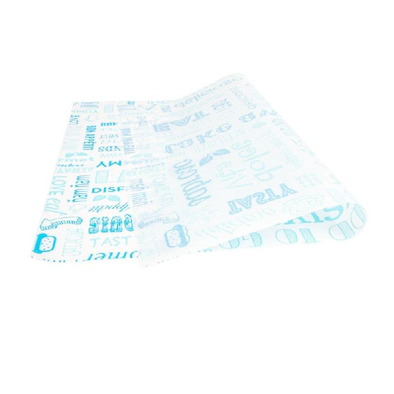 Feuille ingraissable pour burger Parole bleu 31x38cm - par 1000_1