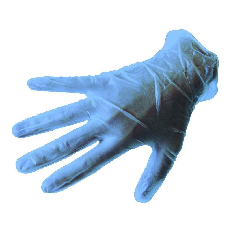 Gants jetables hybrides bleus taille large - par 100_1