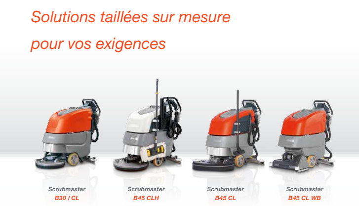 Location courte durée - Autolaveuse accompagnante compacte et maniable - Scrubmaster B30 et B45 Hako - Électrique, réservoir 30-42L, largeur de lavage 43-50cm_1