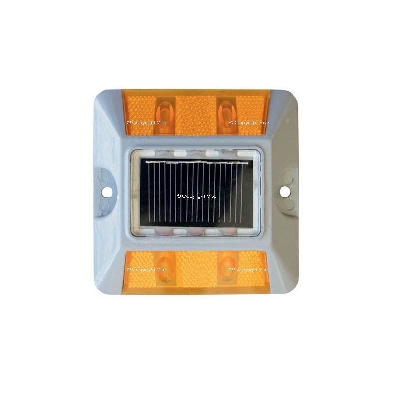 PSR102OR - Plot routier solaire à LED VISO - 4 LED visibles à 800m - Autonome et résistant IP68_1