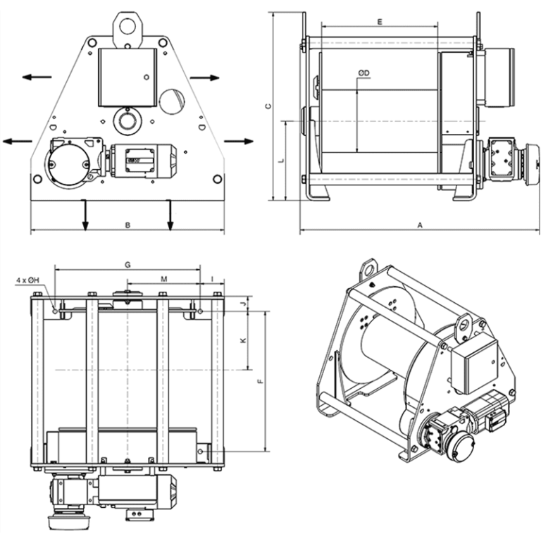 Treuil électrique TE - Applications de levage - REF : 62020 - Capacité 0,6t à 100t_1