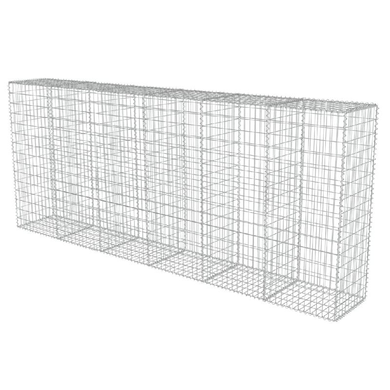 Vidaxl mur en gabion avec couvercles acier galvanisé 300 x 50 x 150 cm 143593_1