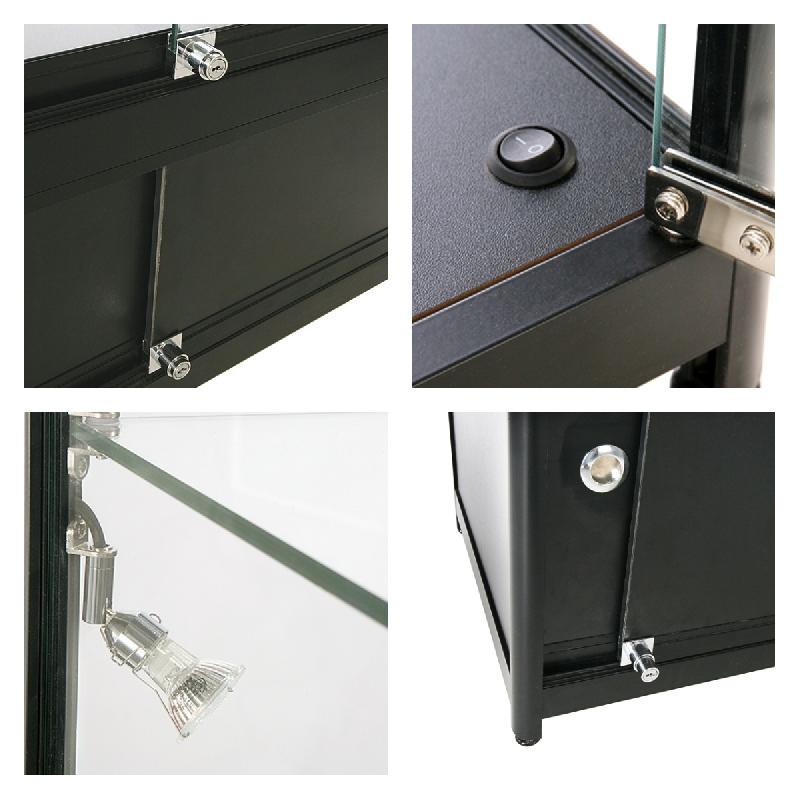 Vitrine Murale LED et verre - Noir Réf : 2228419_1