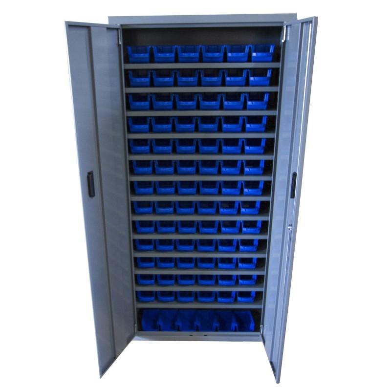 Armoire à bacs avec portes - Bleu / 84 x 1L_1