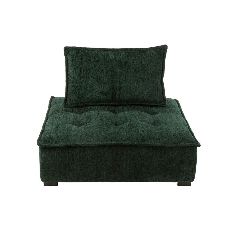 Fauteuil pouf convertible Charlene - Velours côtelé vert foncé - Design scandinave et contemporain_1