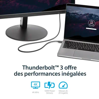 StarTech Cble Thunderbolt 3 (20 Gb/s) USB-C de 1 m_1