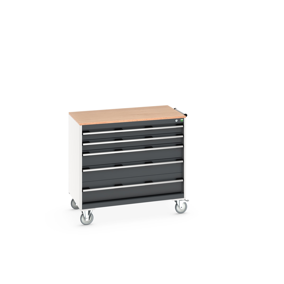 Armoire roulante Cubio SLR-1068-5.1 - 5 tiroirs - dessus multiplex - châssis acier renforcé_0