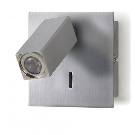 Applique murale avec lampe de lecture LED - Aluminium brossé - IP20 - 3W - 3000K_1