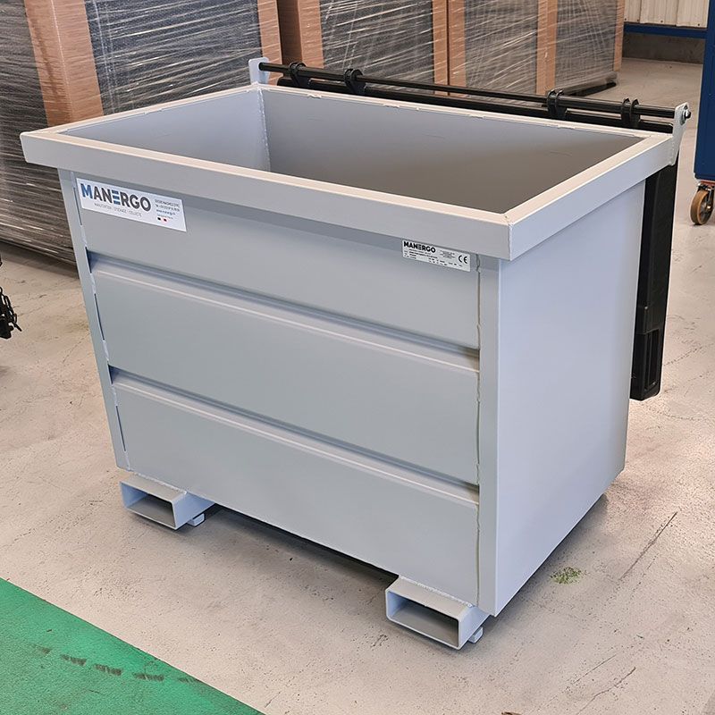 Benne basculante pour chariot à tête rotative 500 L - Référence BTR500-4148-1 - 800 kg de charge maximale_1