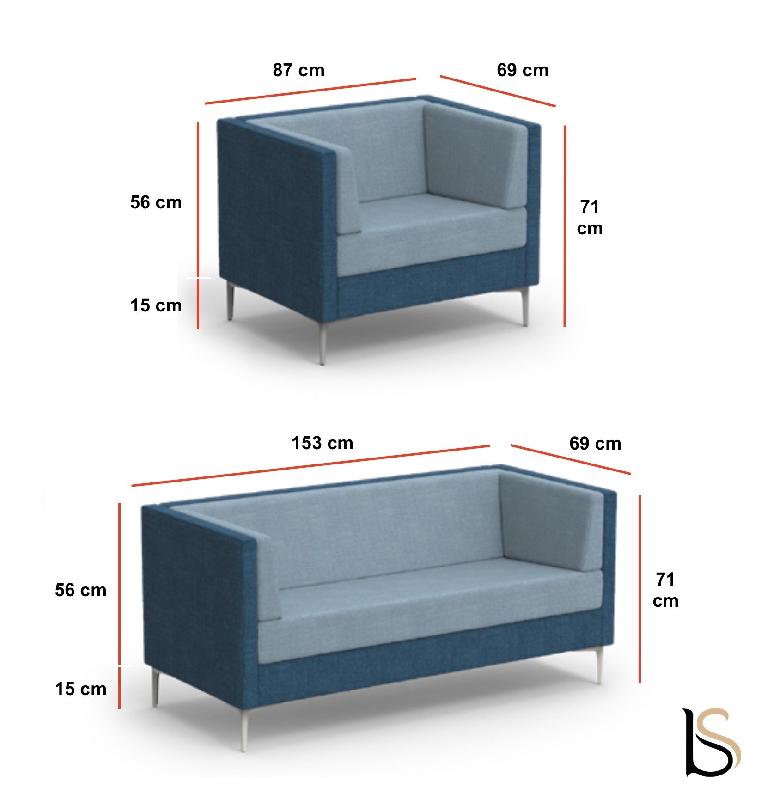 Canapé et fauteuil Push « confort » - Mobel Linea - 1 place, Jaune_1