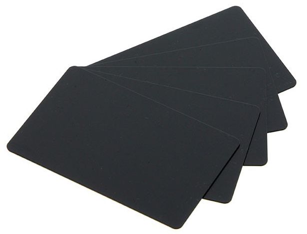 30 Cartes PVC Vierges CR80 - 15 Mil - Couleur Noir - Pour Badges, Cartes De Visite, Impression - Taille 87x55mm