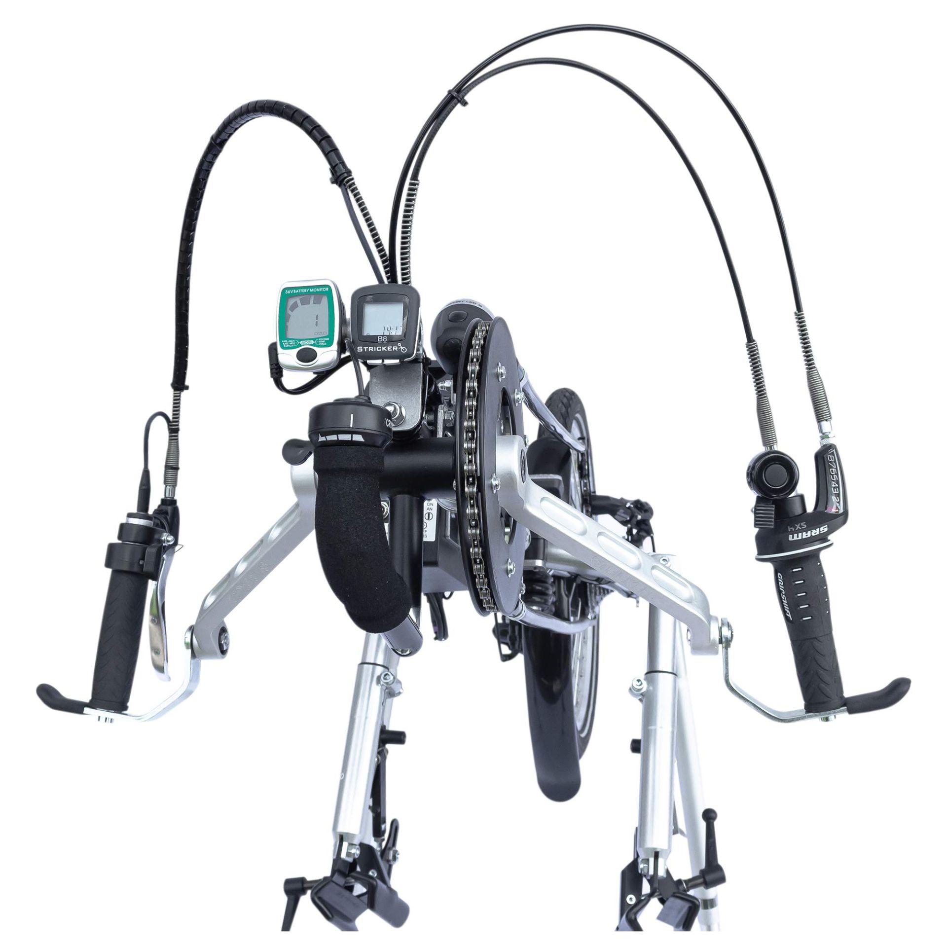 Vélo électrique pour handicapé équipé d'une batterie LIPO légère et autonomie étendue