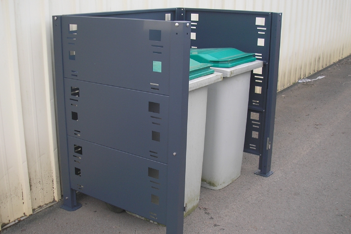 Abris conteneurs à toit arrondi - Série CC avec portillon 2 vantaux en option_1