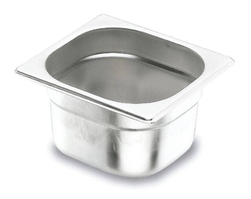 Bac GN Gastro 1/6 Inox - Hauteur 65 mm - Empilable et modulable - Marque Lacor_1