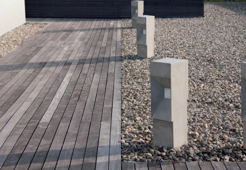 Borne lumineuse d'éclairage public en béton - Block 5-20W - Diffuseur verre trempé - IP65 IK06_1