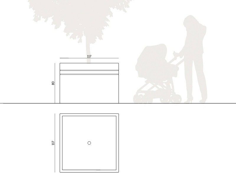 Jardinières Brno 133134 - Komserwis - Hauteur 80 cm - Béton sablé ou peint_1