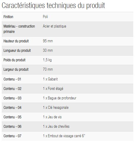 Gabarit de perçage oblique - Silverline Limited - acier et plastique - 7 pièces avec guide amovible et réglages précis_1