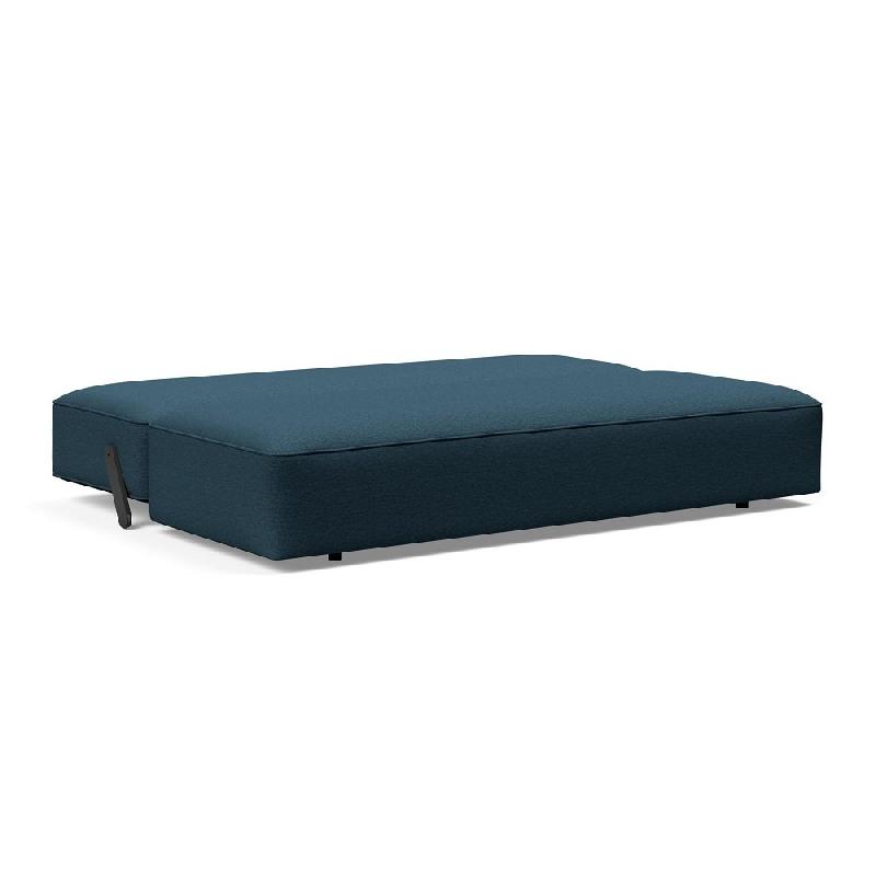 Innovation Living - Canapé convertible design Yonata tissu Argus Navy Blue - Lit 145x200 cm, pied aluminium laqué noir_1
