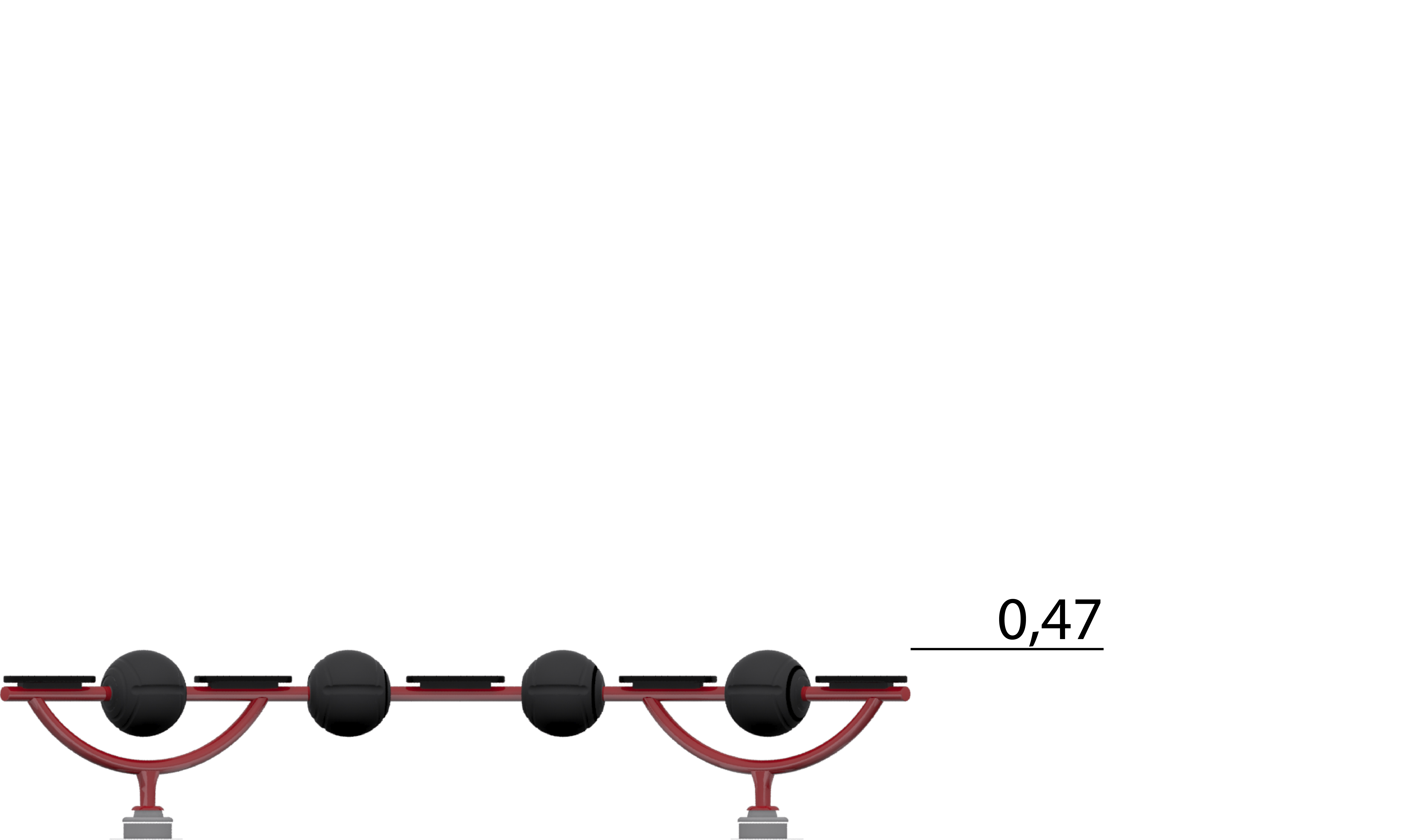 Parcours d'équilibre pour enfants - réf 8056697 - HAGS - Rouge avec fondation à enterrer_1