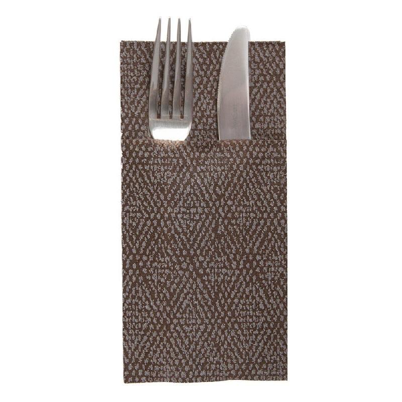 Serviette kangourou 'Keiko' 55 G/M2 40x40cm chocolat Airlaid - par 700_1