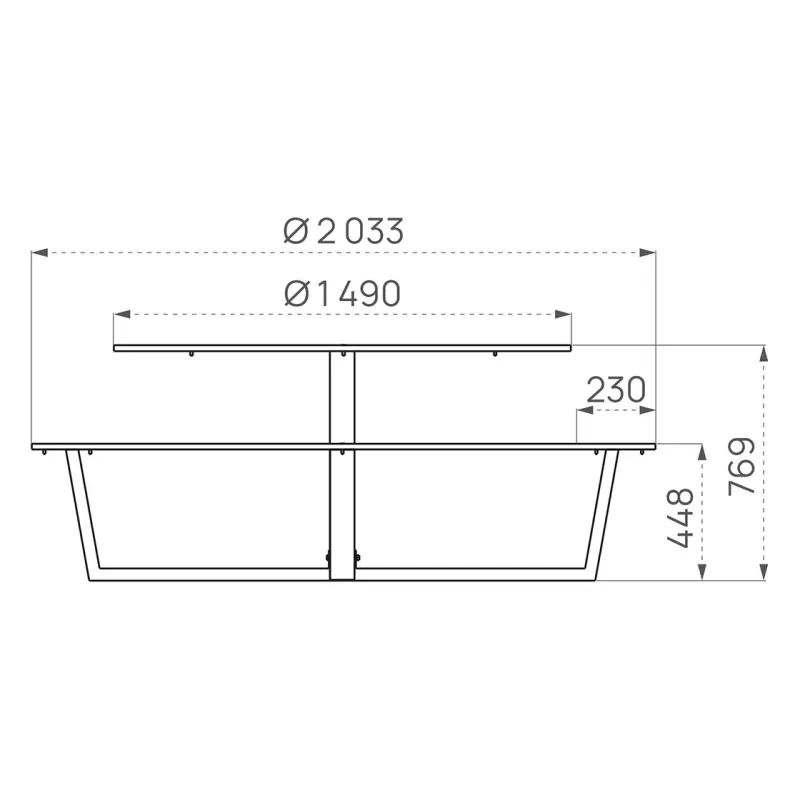 Table pique-nique ROME plateau PEHD_1
