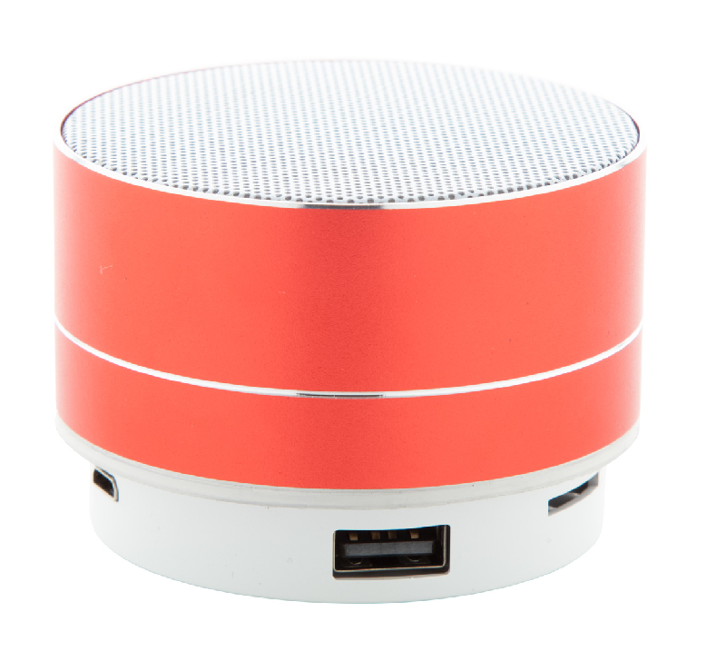 Enceinte Bluetooth - boîtier aluminium - mains libres, radio FM, micro SD - couleur rouge_1