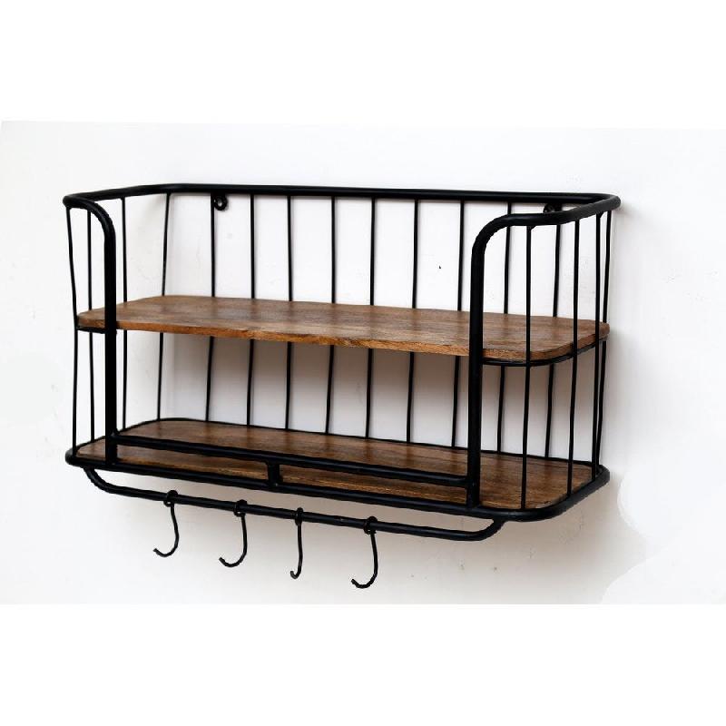 Etagère Murale New York 2 niveaux L76 x P25 x H58 cm_1