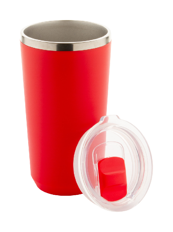 Mug thermos - isotherme en acier inoxydable à double paroi - 500 ml - couleur rouge_1