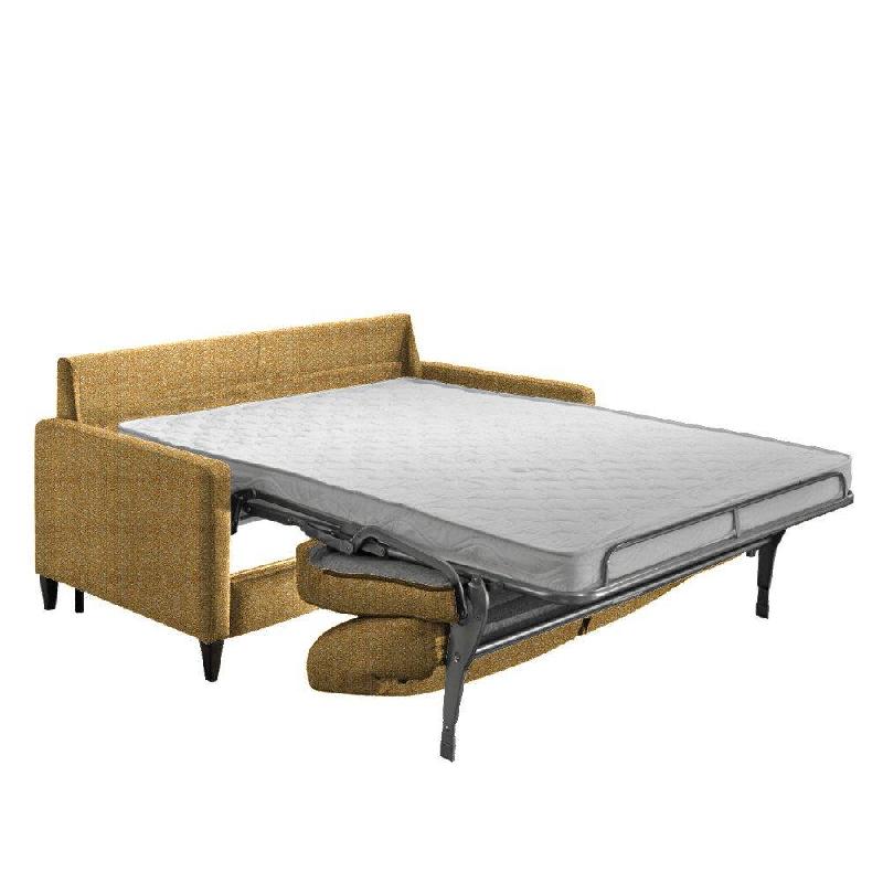 Canapé convertible express OSLO tweed jaune - Couchage 140x197x16 cm - Sommier à lattes RENATONISI_1