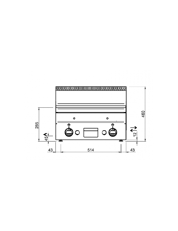 Grillade rainurée gaz à poser - Acier inoxydable 18-10 - 10.2Kw - MBM GFT66R_1