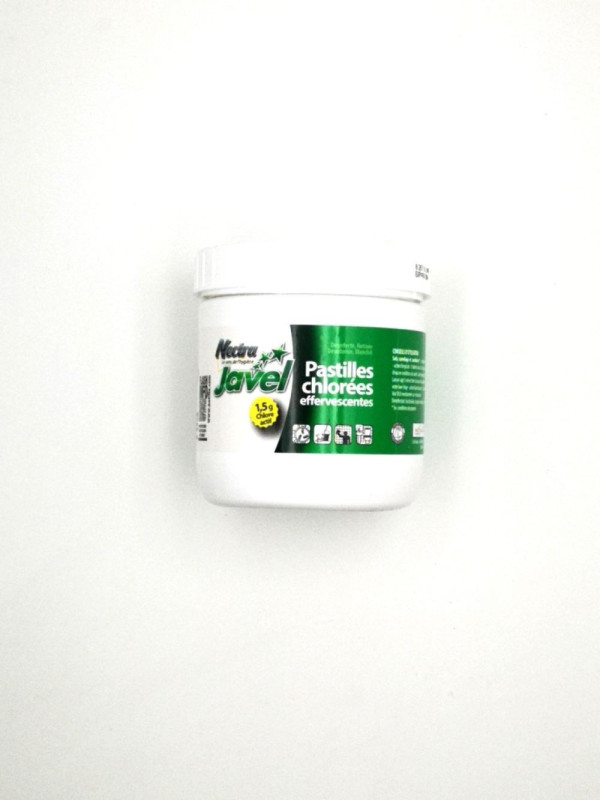 Pastilles chlorees javel effervescentes nettoyant desinfectant blanchissant boite de 150 pastilles 500g_1