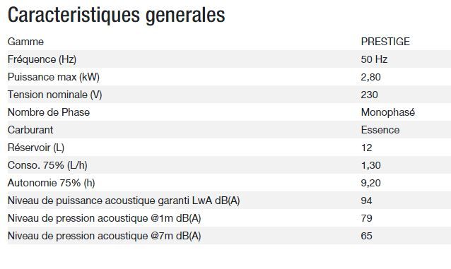 Prestige 3000 C5 - Groupe électrogène Kohler - 50 Hz - 2,80 kW - 230 V_1