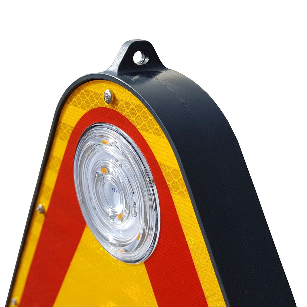 Triangle LED d'intervention pour chantier - Triflash avec film rétroréfléchissant AK5, 12 LEDs dernière génération, taille 500mm ou 700mm_1