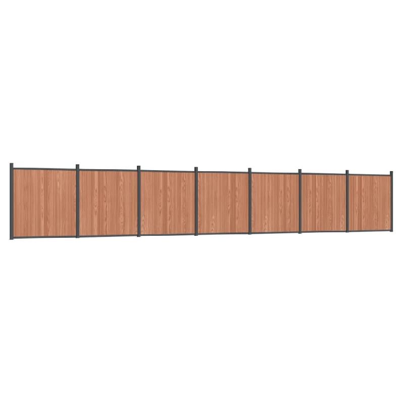 Vidaxl panneau de clôture marron 1218x186 cm wpc 3282804_1