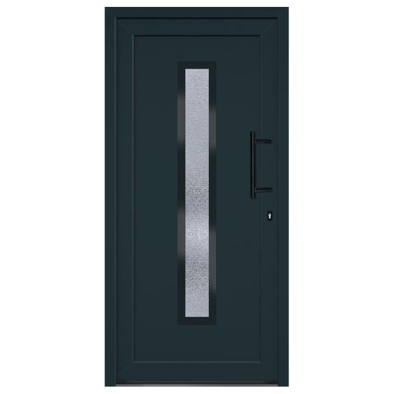 Vidaxl porte d'entrée anthracite 98x200 cm pvc 3157090_1