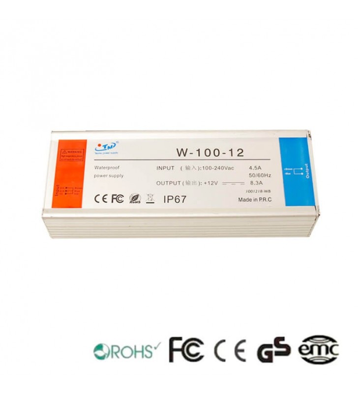 Alimentation 12V continu - 100W - 8.3A - Aluminium IP67 - Référence 9115 - Certifiée CE et ROHS_1