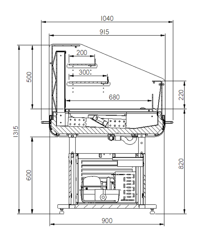 Îlot réfrigéré 2 niveaux IMPULSE 2 - bac froid positif ventilé en acier inoxydable avec vitres panoramiques plexi_1