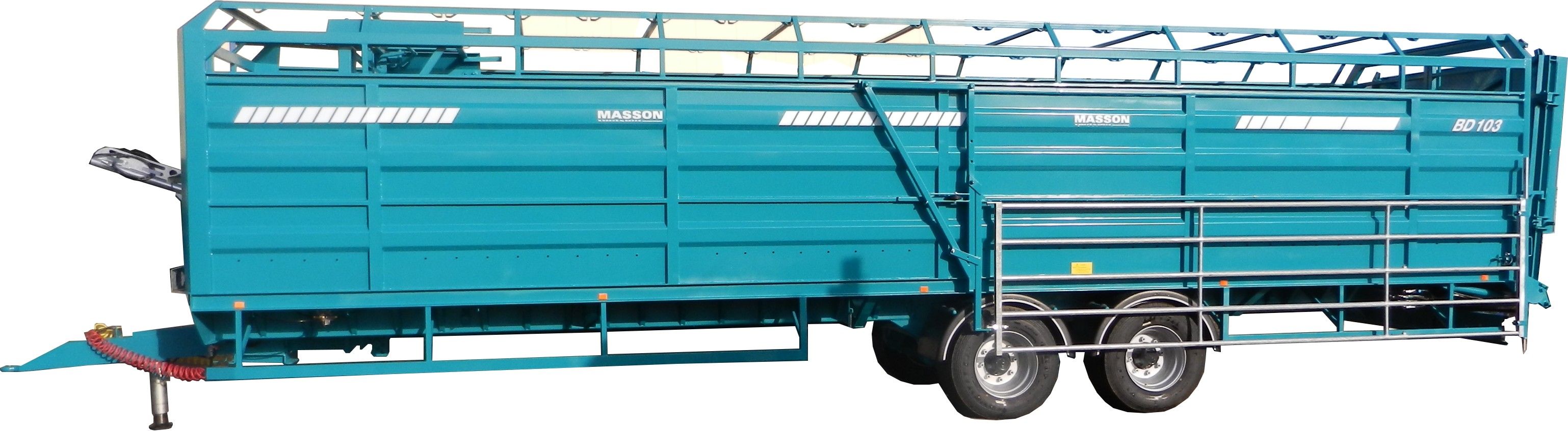 Bétaillère Masson Remorques avec plancher en tôle larmée et caisse renforcée