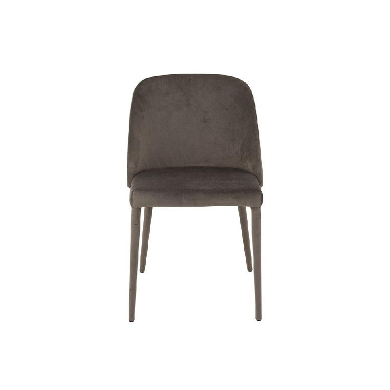 Chaise de réunion CHEZA gris - tissu aspect velours - structure métallique - dimensions L58 x H80 x P51 cm_1