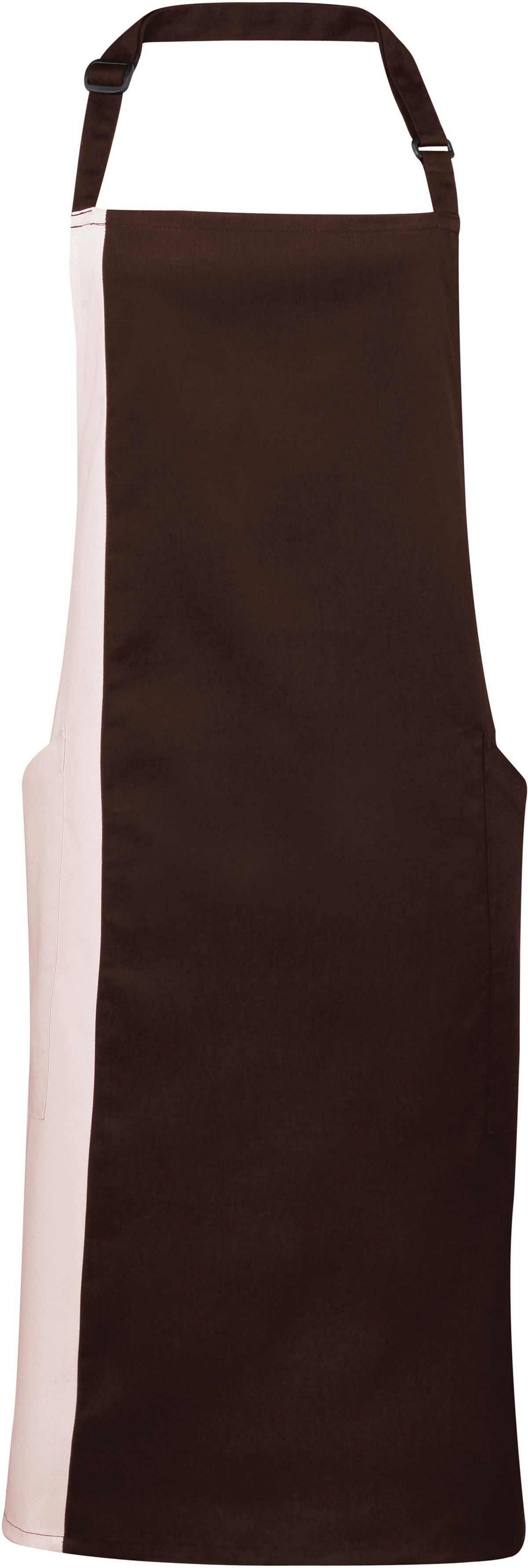 Tablier long à bavette bicolore - plusieurs coloris disponibles - modèle PR162 - polyester et coton twill_1