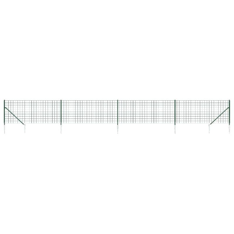 Vidaxl clôture en treillis métallique et piquet d'ancrage vert 0,8x10m 154128_1