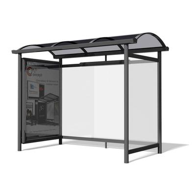 Abri bus séduction / structure en aluminium / bardage en verre sécurit / avec banquette / 350 x 155 cm_1