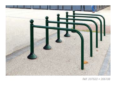 Arceau vélos province Jesignale - tubes acier ø50 et 76 mm - 4 pommeaux au choix_1